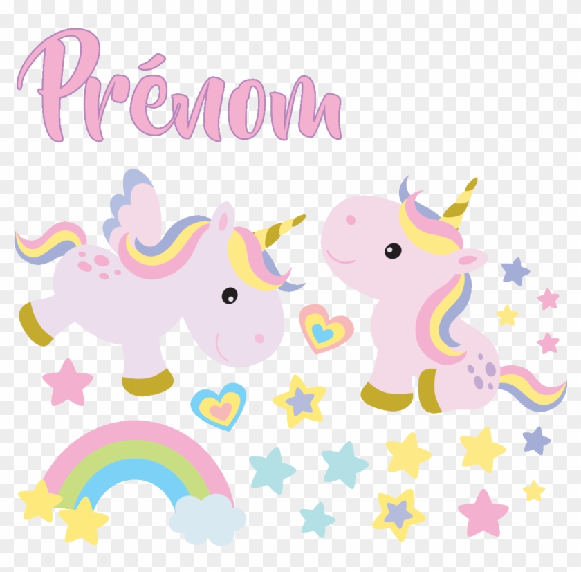 Sticker Prenom Personnalisable Licornes Bebe Et Les Stickers Etoile Clipart Pikpng