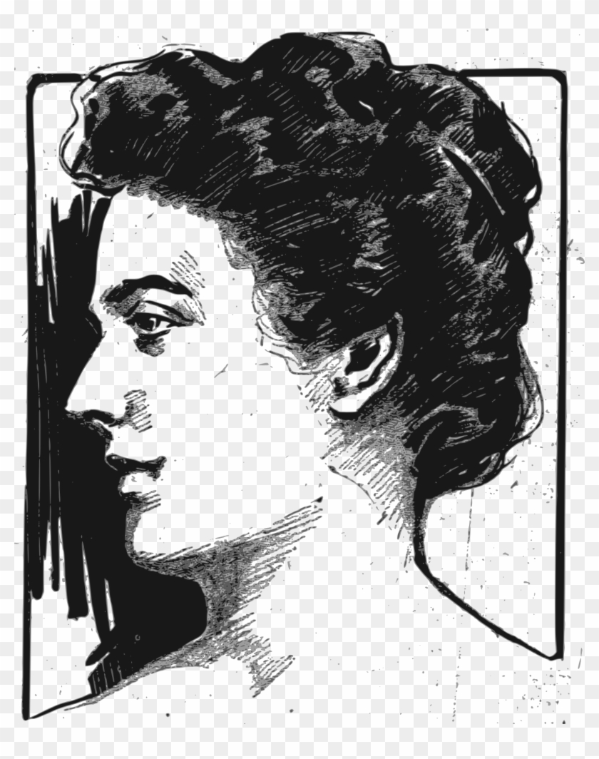 Woman Profile Portrait - Vector Graphics Clipart #4432850