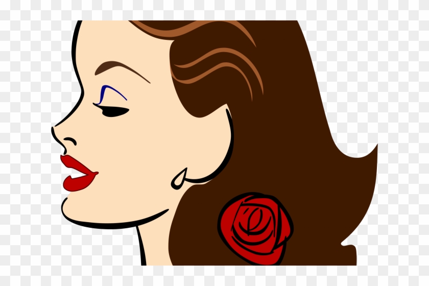 Profile Clipart Woman Profile - Female Smiling Profile Drawing - Png Download #4433041