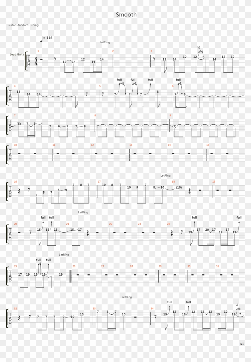 Smooth吉他谱 - Sheet Music Clipart #4433142