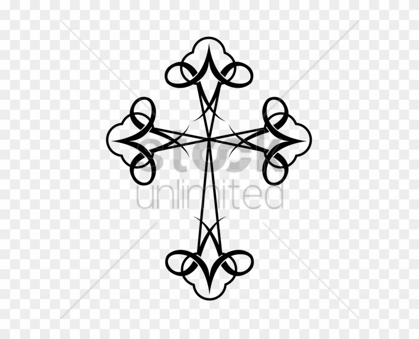 Tribal Cross Tattoo V矢量图形 - Cross Clipart #4433686