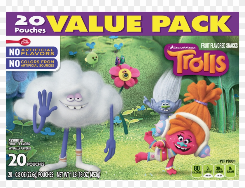 Trolls Fruit Flavored Snacks 20 Ct Value Pack, 16 Oz - Cartoon Clipart