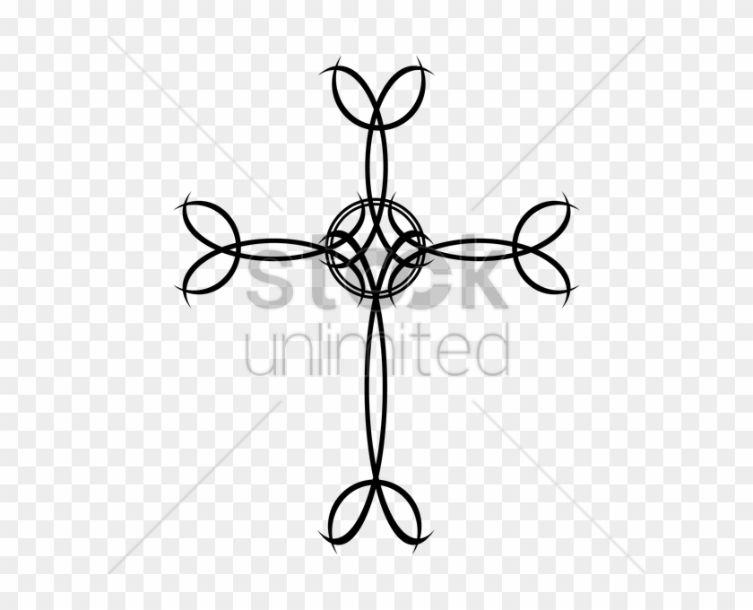 Tribal Cross Tattoo V矢量图形 - Icelandic Magical Staves Clipart