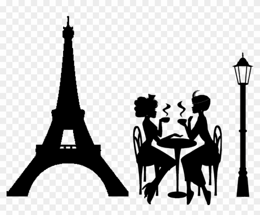 Audrey Hepburn Silhouette Images - 2 Women Drinking Coffee Clipart - Png Download #4433882