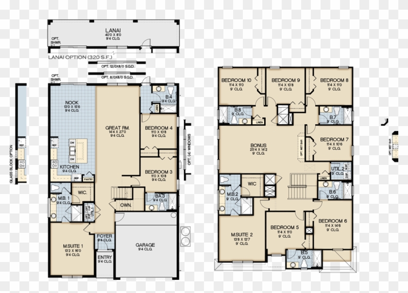 Santa Rosa Floorplan At Bellavida Resort Orlando - Bella Vida Orlando 4 Bedroom Clipart #4433911