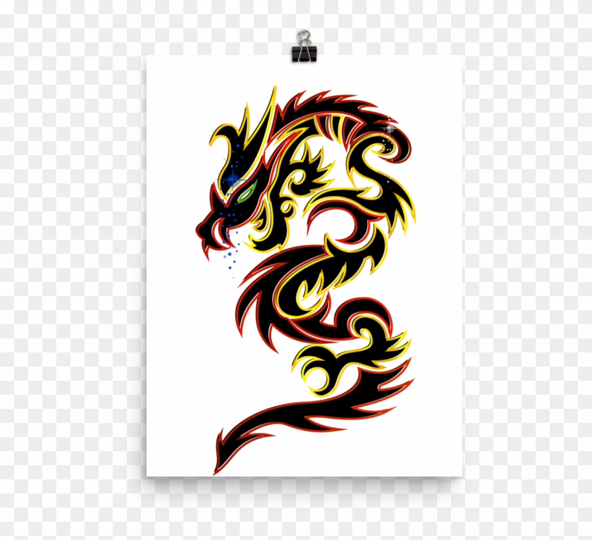 Tattoo Tribal Dragon Poster - Editing Tattoo Clipart #4434252