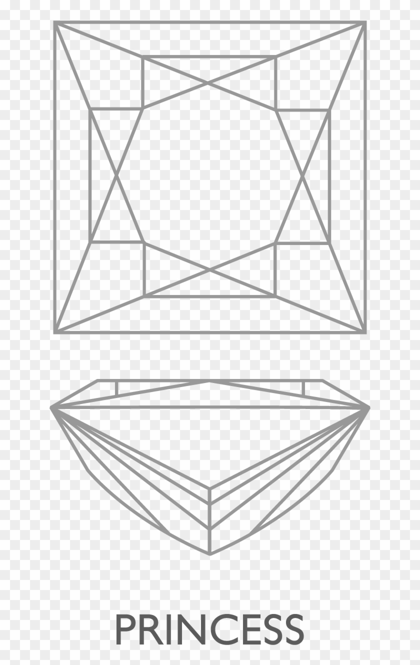 The Princess Cut Diamond, First Created In 1980, Is - Mandala Cuadricula Clipart #4435185