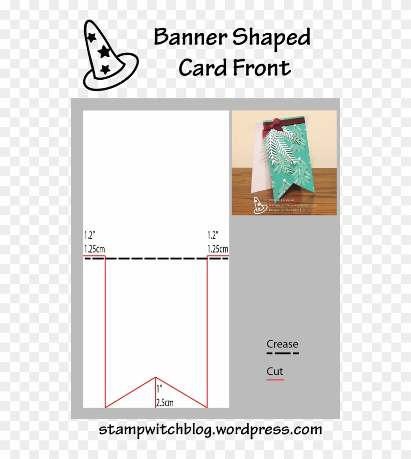 This Diagram Shows How To Cut A Card With A Banner Pattern Clipart
