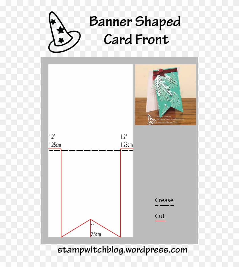 This Diagram Shows How To Cut A Card With A Banner - Pattern Clipart #4435207