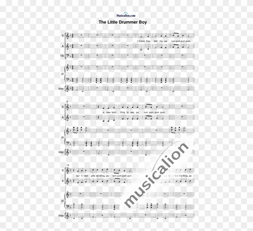 The Little Drummer Boy - Sheet Music Clipart