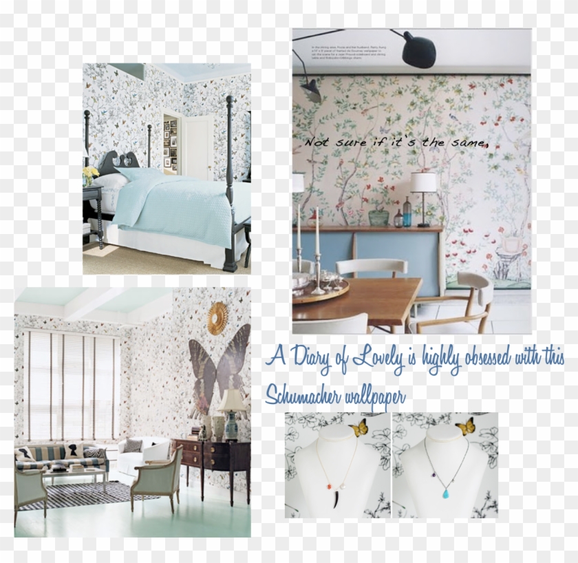 Schumacher Wallpaper Books - F Schumacher Birds And Butterflies Clipart