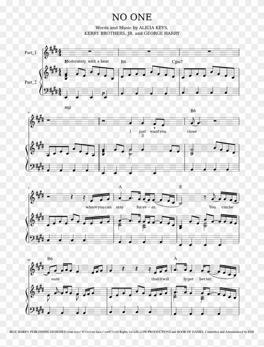 Alicia Keys No One - Henry Mancini A Shot In The Dark Sheet Music Clipart