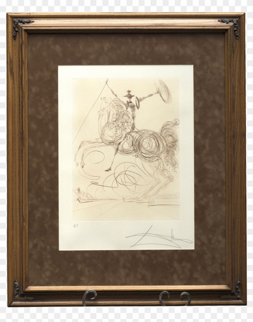Salvador Dali Artist Proof Etching Of "don Quixote" - Picture Frame Clipart