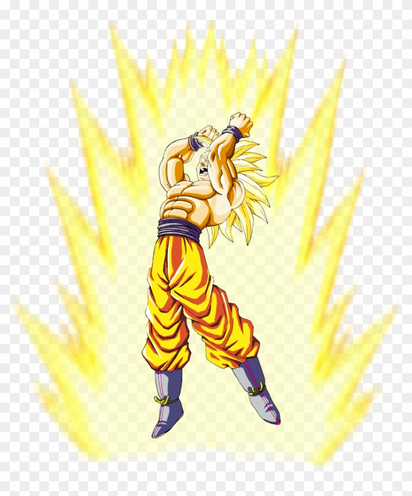 Goku Ssj3 Mid Transformation - Goku Ssj3 Clipart #4437819