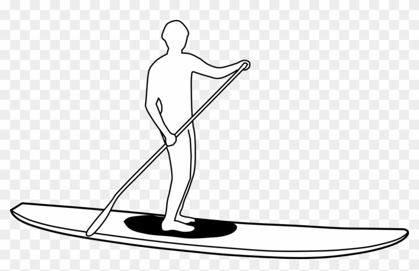 Surfing Clipart Individual Sport - Stand Up Paddle Boarding Drawing - Png Download
