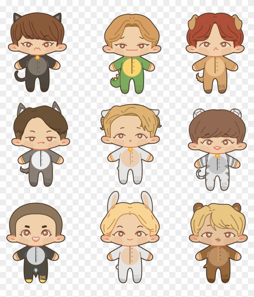I Pulled An All Nighter To Draw Some Exo Chibis 🌻 - Cartoon Clipart #4439163