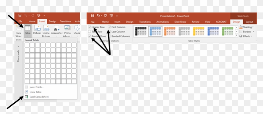 Microsoft Powerpoint Insert Table And Headers Clipart