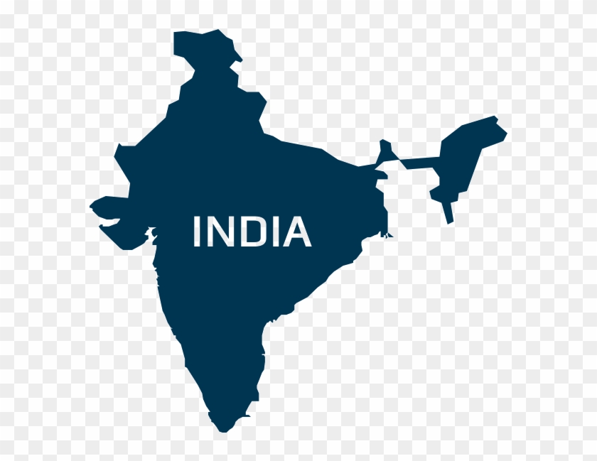 Ongoing - India Map In Black Colour Clipart