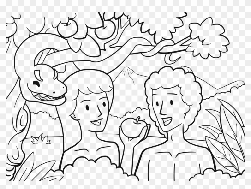 Adam, Bible, Bible Pics, Comic Characters, Eden, Eve - Adam And Eve Drawing Clipart #4444094