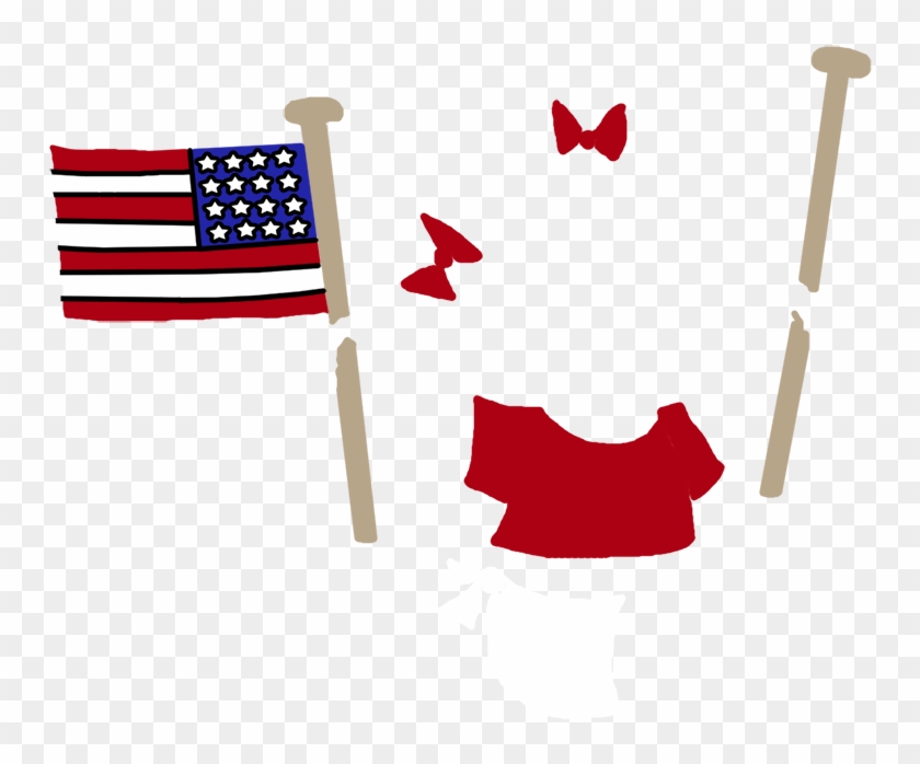 Flag Baby Girl Adoption Shower Invitation Mandys Moon - Flag Of The United States Clipart