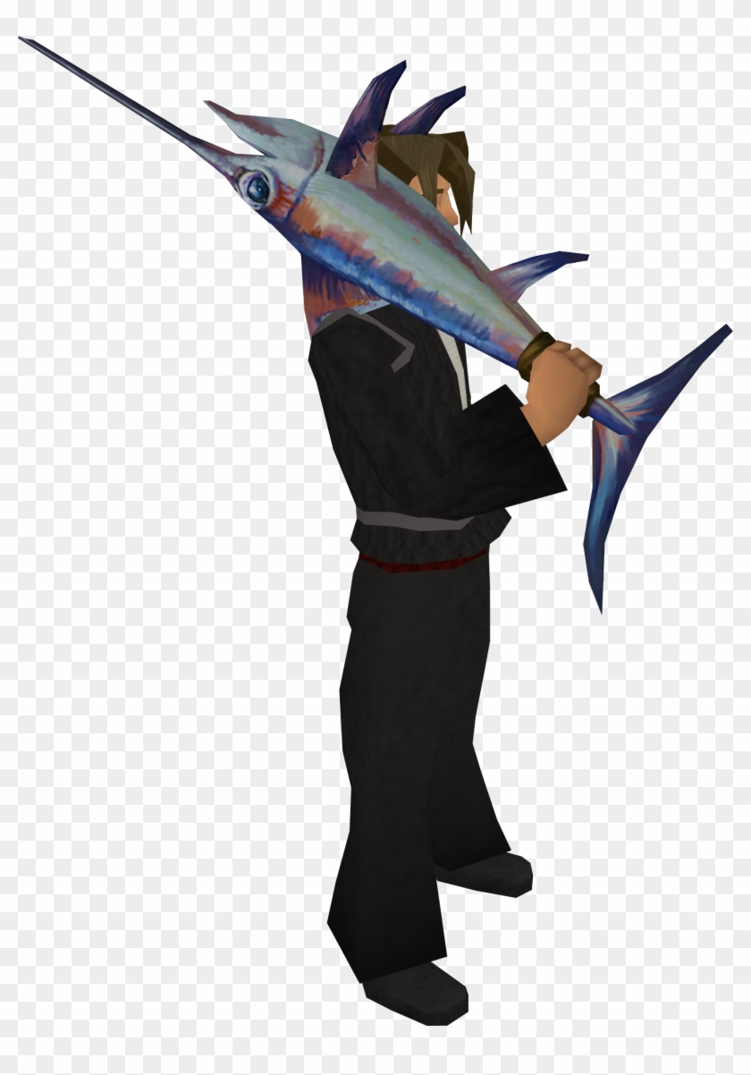 Wielding A Swordfish Clipart #4445685