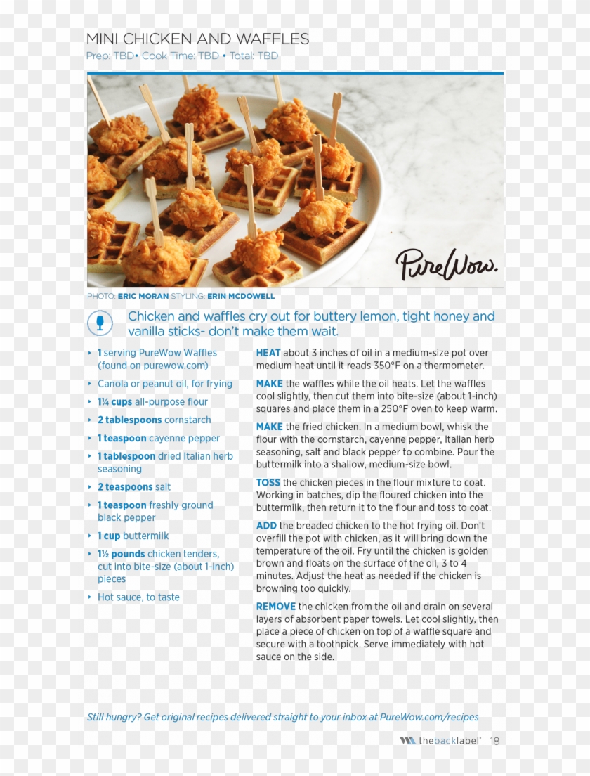 Mini Chicken And Waffles From Purewow - Purewow Clipart