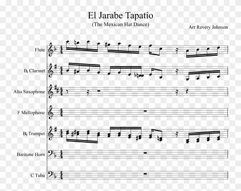 El Jarabe Tapatío Sheet Music Composed By Arr Revery - Nobody Else Will Be There Piano Sheet Music Clipart #4447407