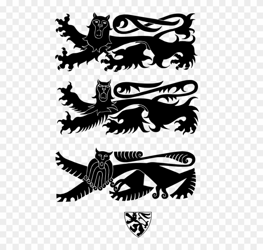 Leopard Heraldic Heraldry Animal Black Mammal - Free Silhouettes Heraldic Lion Vector Clipart #4448528