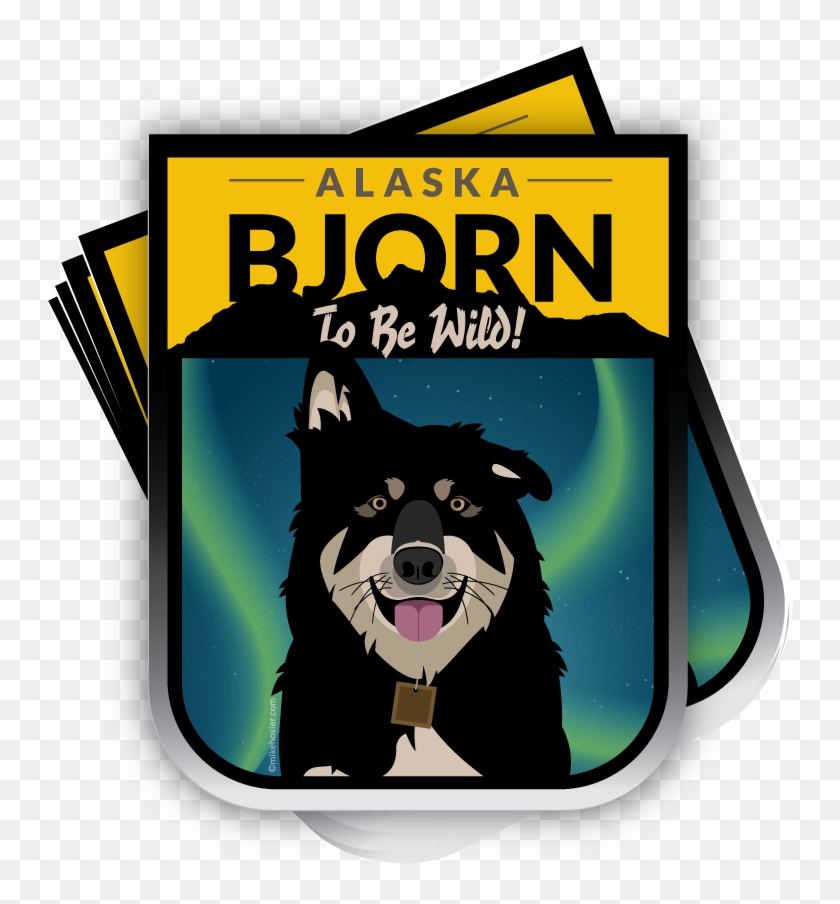 Best Friends Bjorn Alaska Adventure Dog Stickers, Tim - Dog Catches Something Clipart