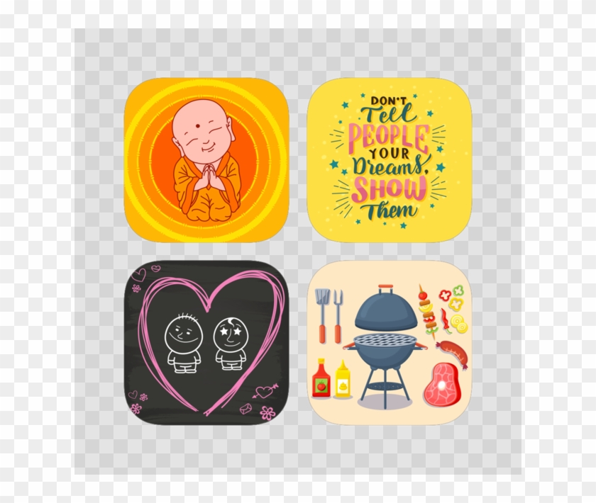 Premium Buddha & Motivational Stickers Pack 4 - Illustration Clipart