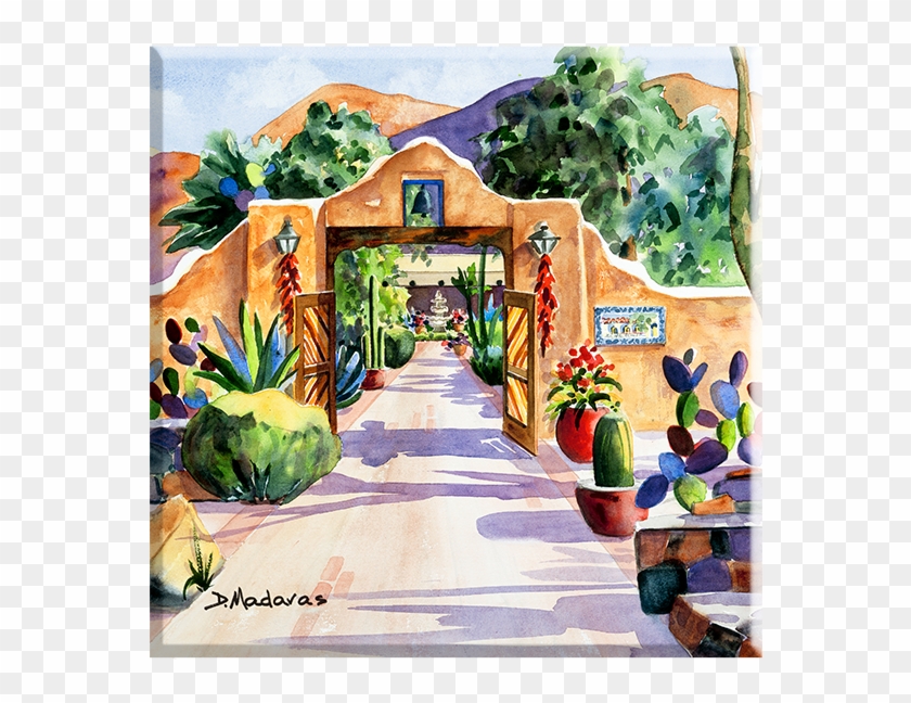Hacienda Gate Ii Trivet - Hacienda Paintings Clipart #4451734