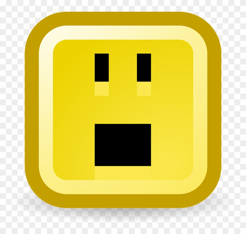 Asombrado, Conmocionado, Smiley, Equipo, Pixelado - Icon Clipart