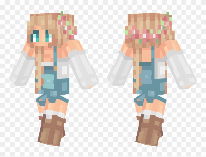 Blue Overalls - Minecraft Overalls Girl Skin Clipart