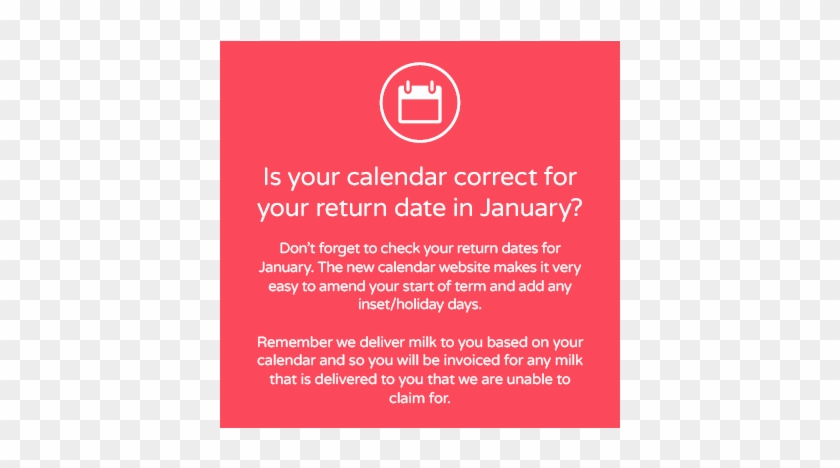 Is Your Calendar Correct For Your Return Date In January - Brochure Clipart