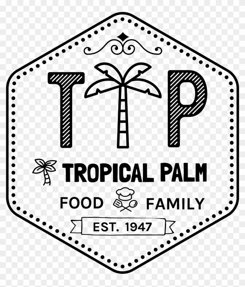 Tropical Palm Restaurant - Illustration Clipart