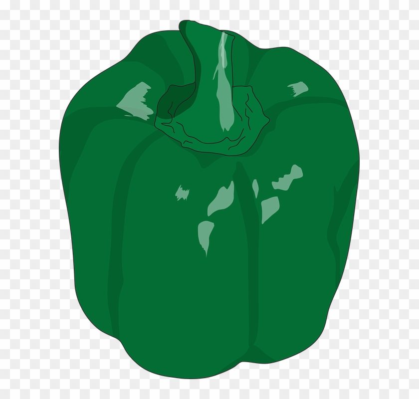 Green Pepper Vegetable Vegetarian Green Food - Bell Pepper Clipart #4457502