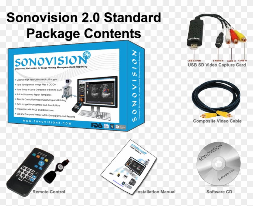 Sonovision Package Contents - S Video Output Ultrasound Clipart #4457889