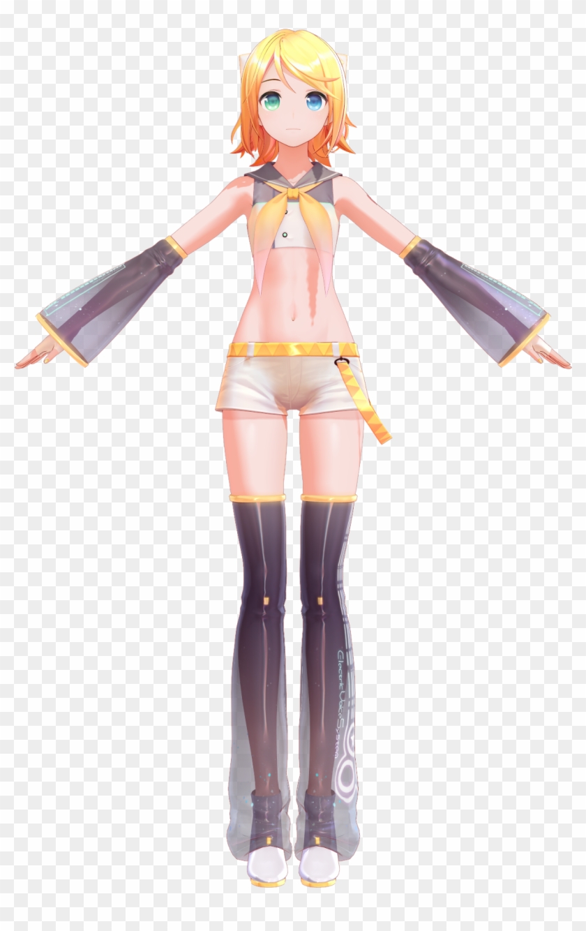 Rin Kagamine 10th Anniversary Model By Yyb , Png Download - Rin Mmd Model Clipart #4458340
