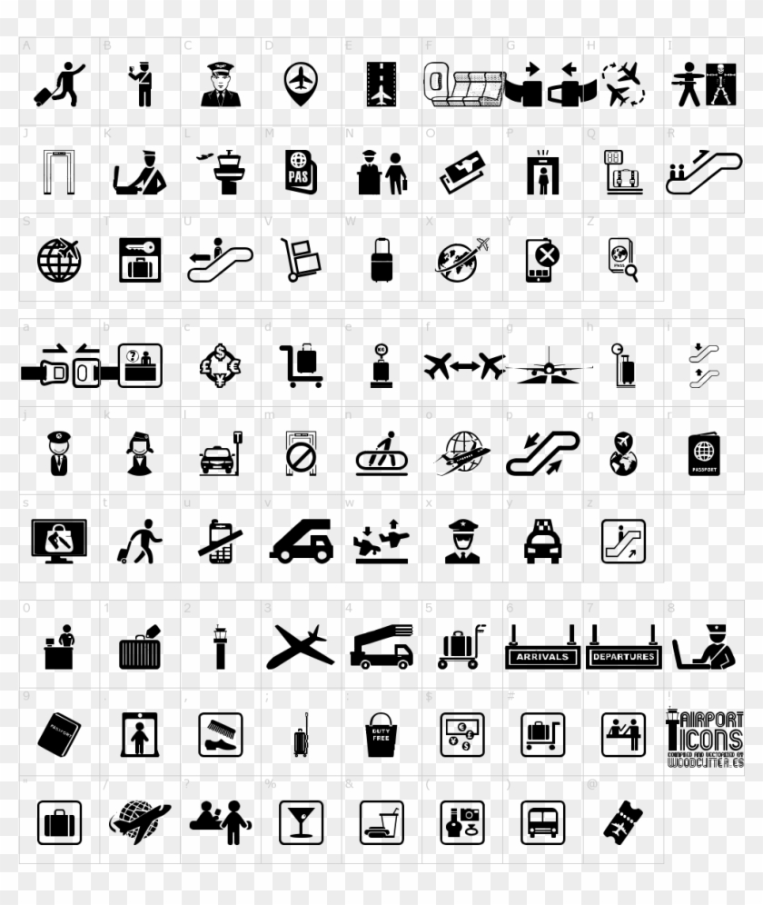Airport Icons Font Clipart #4458662