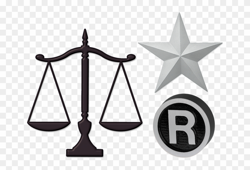 Scales Of Justice, Registered Mark And Prismatic Star - Symbol Scales Of Justice Clipart #4460376
