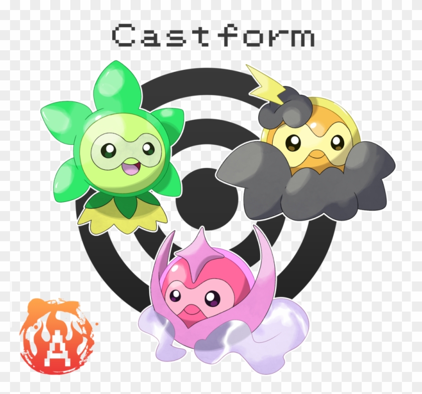 Castform Grassy, Misty, And Stormy Form - Stormy Castform Clipart #4461298
