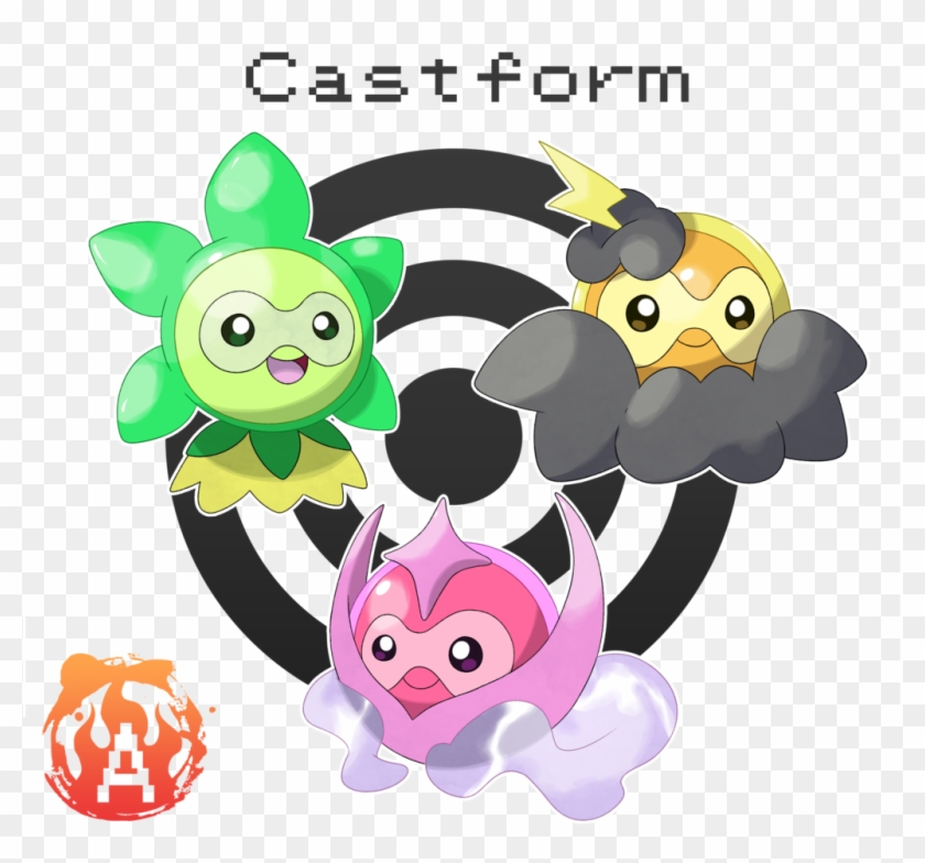 Castform Grassy, Misty, And Stormy Form - Stormy Castform Clipart
