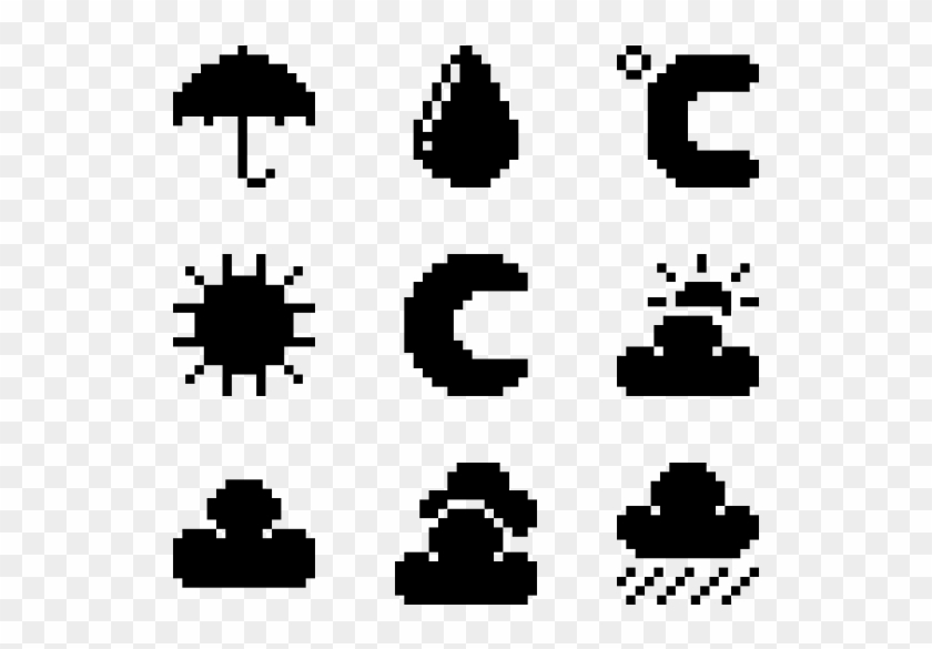 Weather - Black And White Pixel Icon Clipart