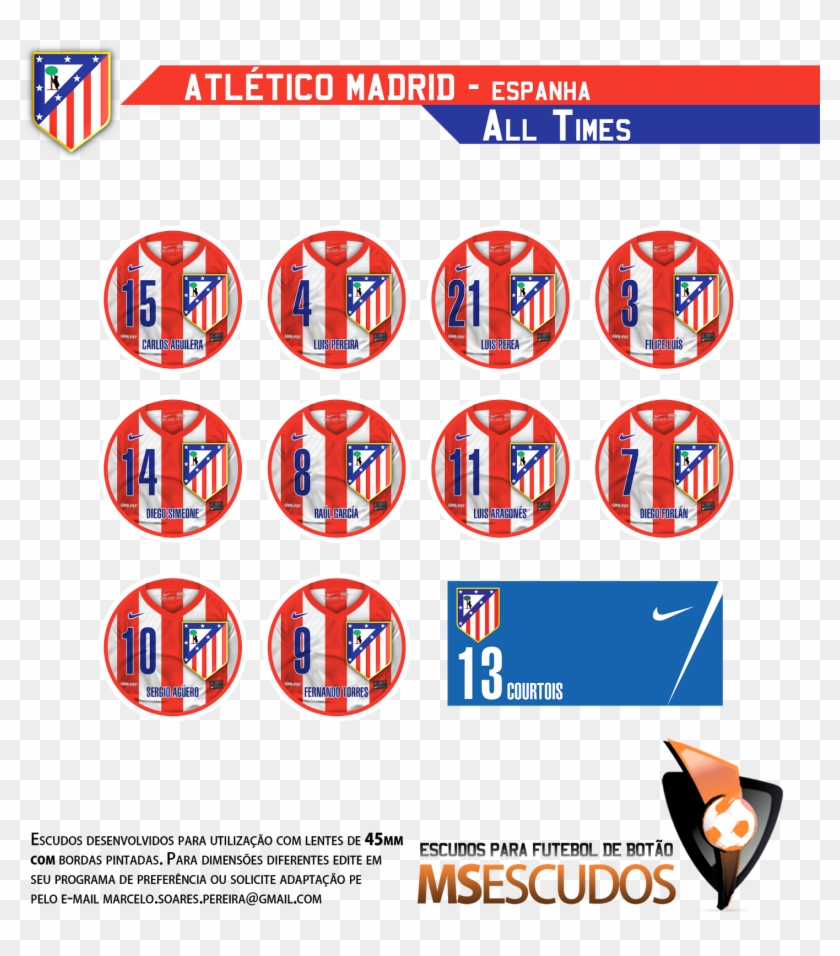 Escudos Do Atlético De Madrid Com Escalação De Um Dream - Pizza Vocabulary Clipart