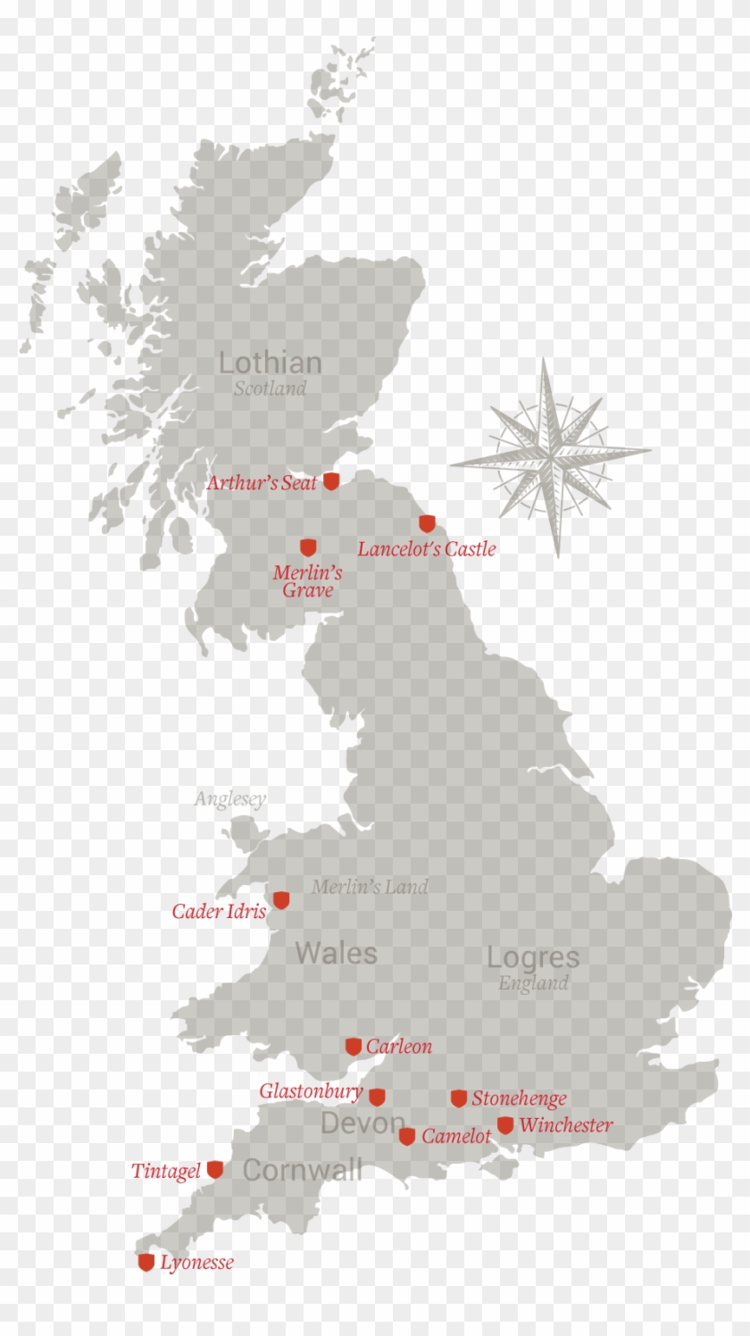 Explore A Map Of King Arthur's Britain - Uk Water Companies Map Clipart