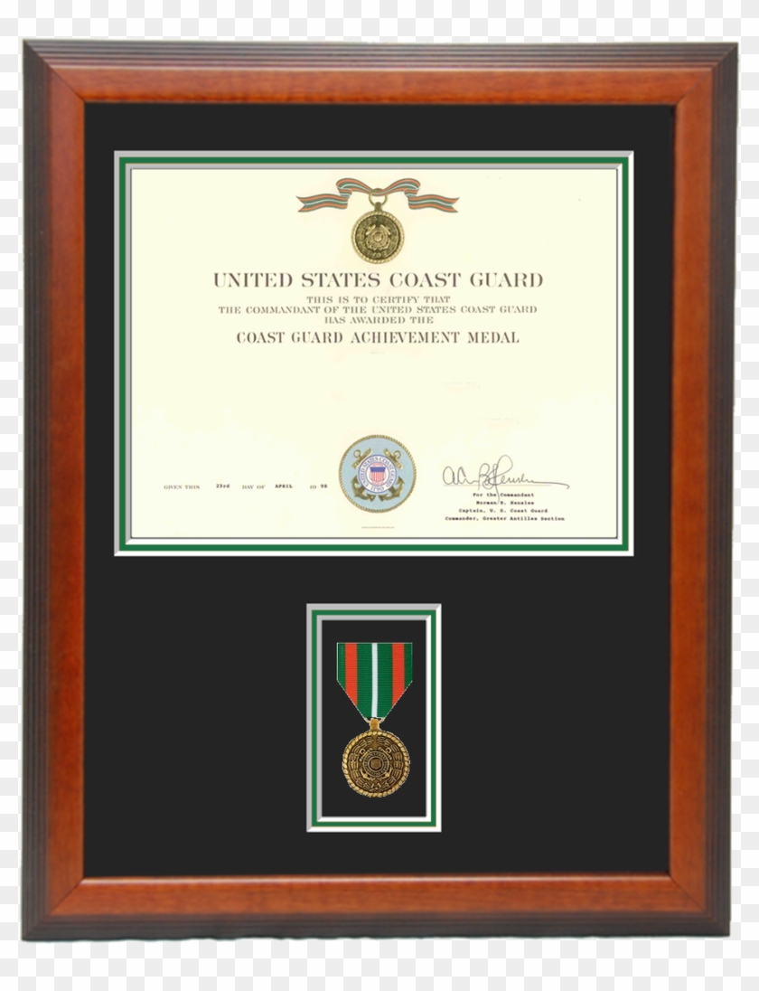Coast Guard Achievement Certificate Frame - National Defense Service Medal Clipart