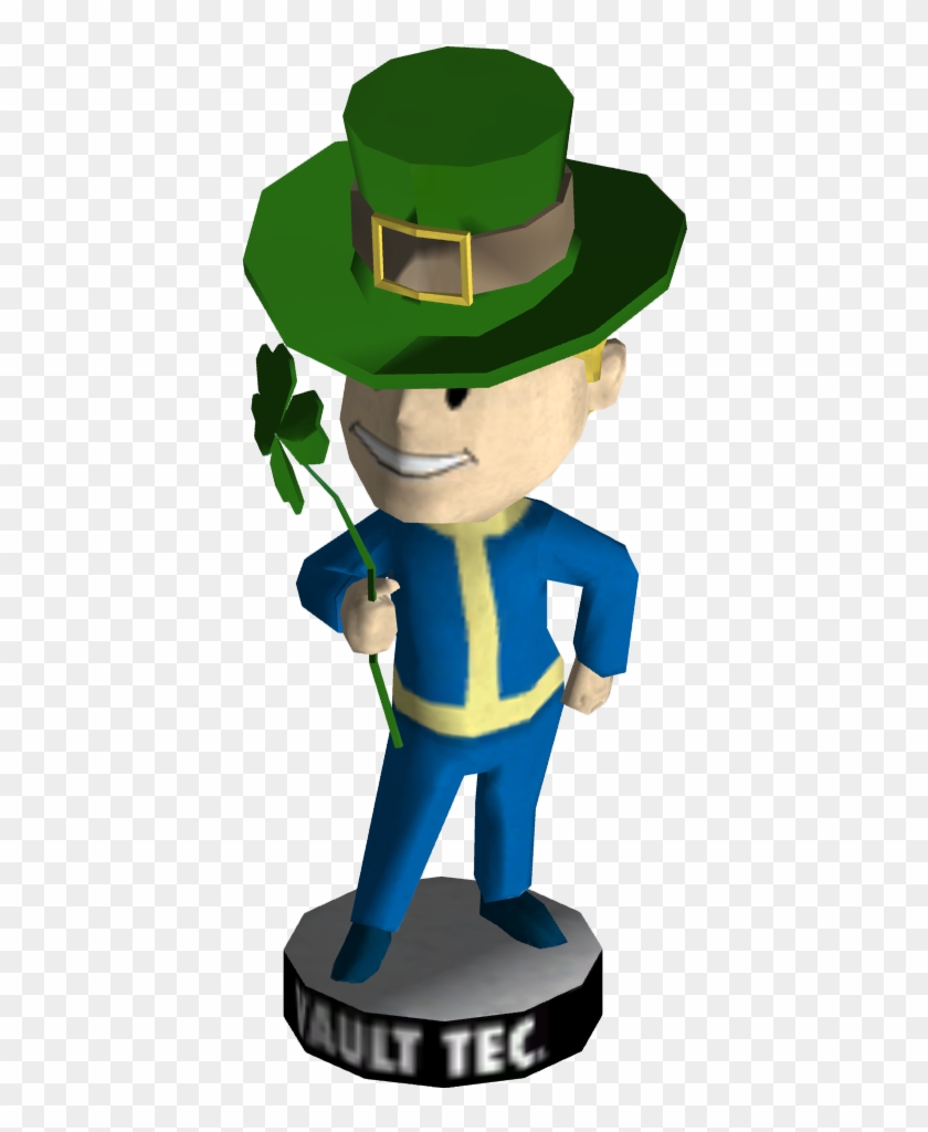 Four Leaf Clover Fallout - Vault Boy Bobblehead Luck Clipart