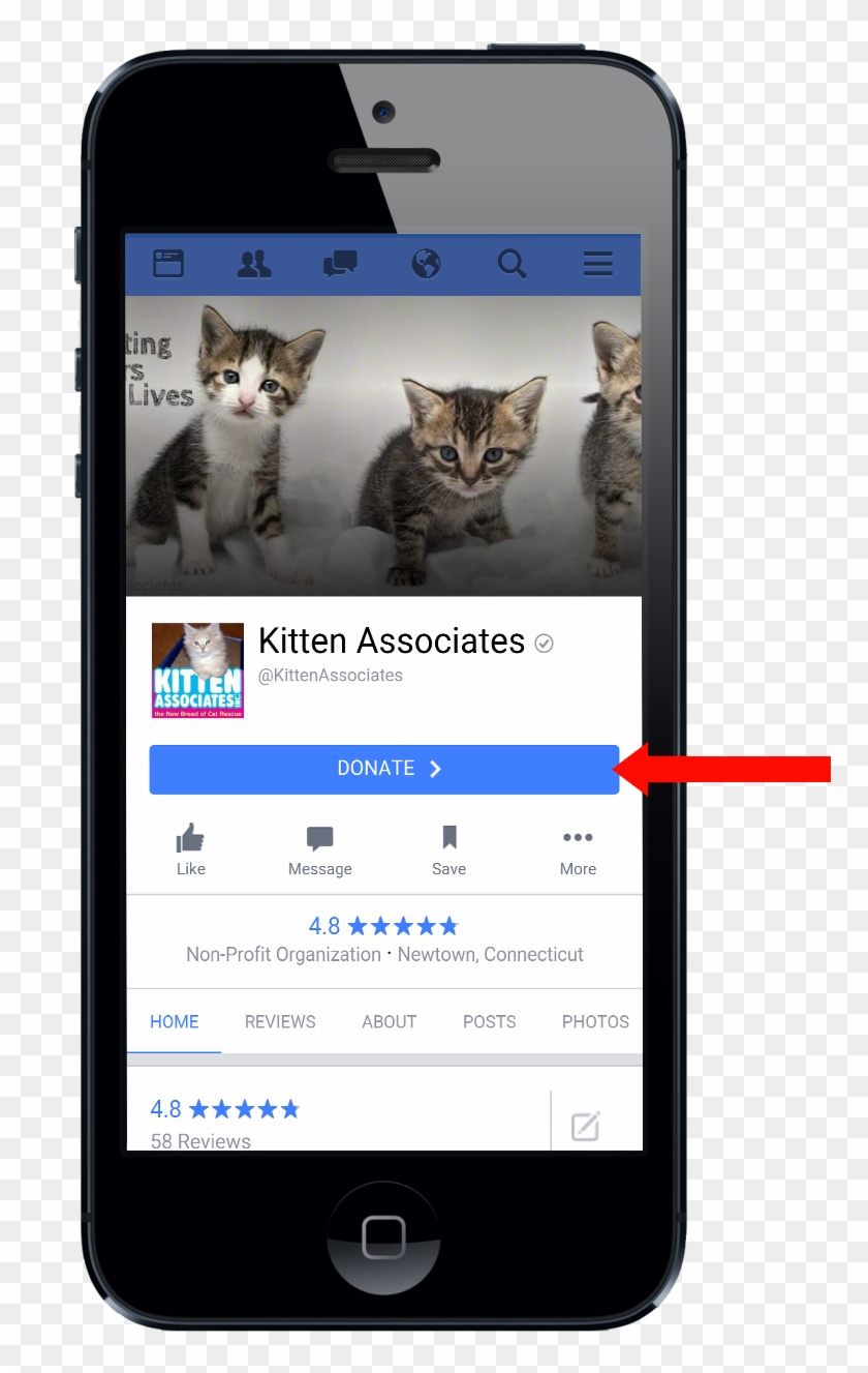 Clicking It Will Take Your Donor To A Mobile Friendly - Mobile Facebook Donate Clipart