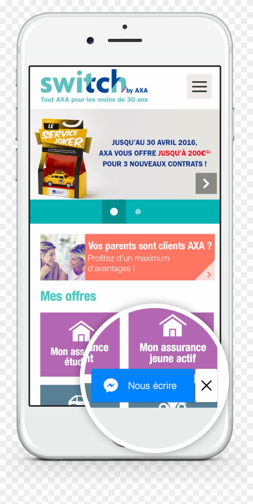 Axa Uses Facebook Messenger - Axa Facebook Messenger France Clipart #4470889