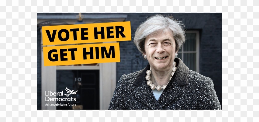 The Liberal Democrats Have Today Launched A Poster - Lib Dem May Farage Clipart #4471248